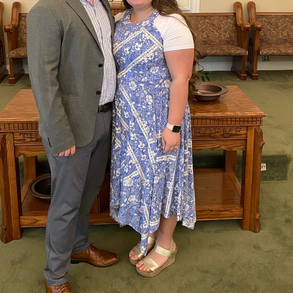 Tommy Hilfiger blue floral midi dresss